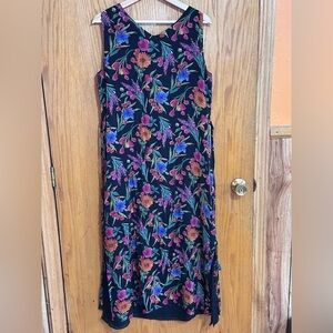 Coldwater creek vintage 100% silk shell sz‎ 14 floral dress